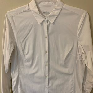 JJill Large never worn white stretch essential shirt long sleeve